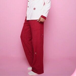 NWT Voight Womens Red Pajama Pants Christmas Theme SIZE M MEDIUM